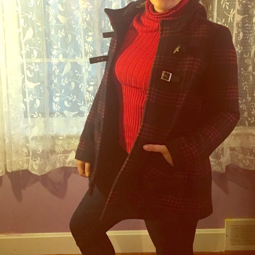 Maje Plaid Coat